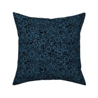 Floral Dark Steel Blue