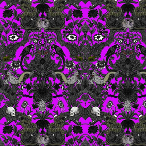 This Is Halloween! Haunted House Damask ~ Lurid Purple ~ Medium