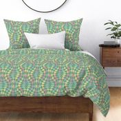 houndstooth twist - green rainbow