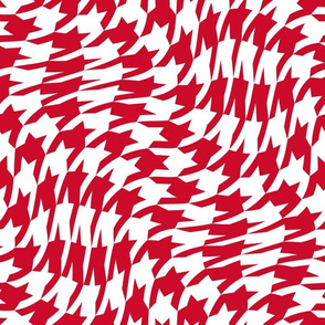 Christmascolors red  and white houndstooth twist