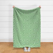 Christmascolors green and white houndstooth twist