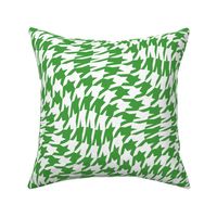 Christmascolors green and white houndstooth twist