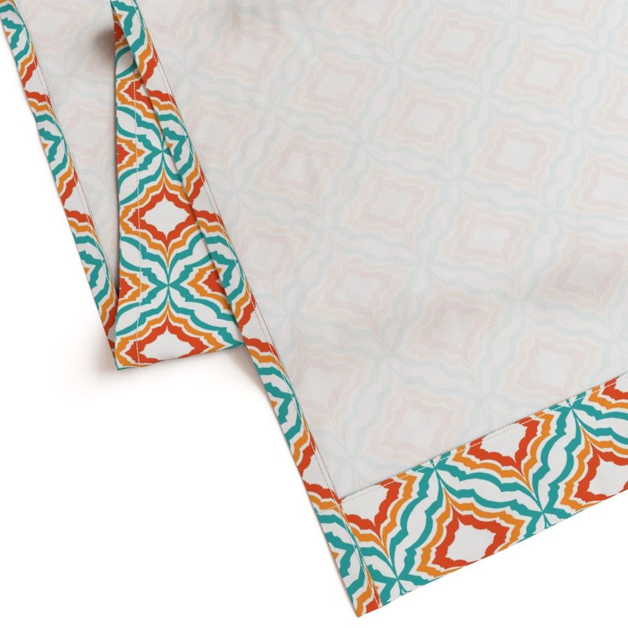 Moroccan Ogee teal & Orange