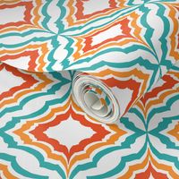 Moroccan Ogee teal & Orange