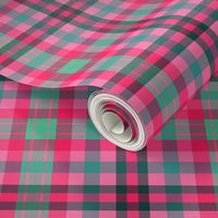 FNB3 -Mini -  Soft Spoken Christmas  Plaid in Pink - Green