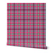 FNB3 -Mini -  Soft Spoken Christmas  Plaid in Pink - Green