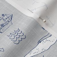 Ahoy sailor tattoos (grey linen)