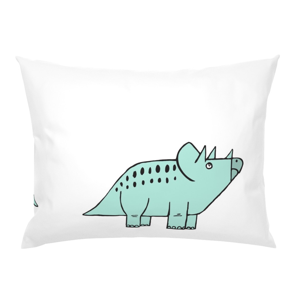 modern dino - cut and sew dino pillow triceratops