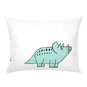 modern dino - cut and sew dino pillow triceratops