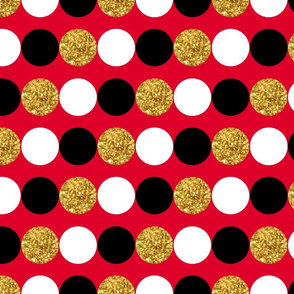 Dots in a row - Red Background