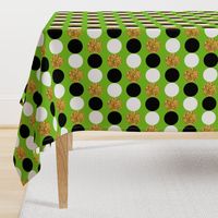 Dots in a row - Green Background