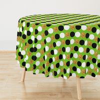 Dots in a row - Green Background