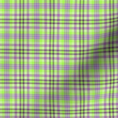 FNB2 - Mini Lime Green and Purple Pastel Plaid - 2 inch repeat