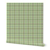 FNB2 - Mini Lime Green and Purple Pastel Plaid - 2 inch repeat