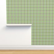 FNB2 - Mini Lime Green and Purple Pastel Plaid - 2 inch repeat