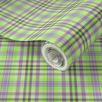 FNB2 - Mini Lime Green and Purple Pastel Plaid - 2 inch repeat