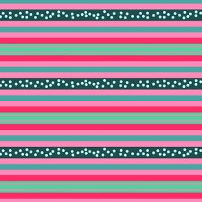 FNB3 - Fizz-n-Bubble Stripes in Red - Pink - Green - Crosswise