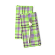 FNB2 - Lime Green and Purple Pastel Tartan  Plaid 