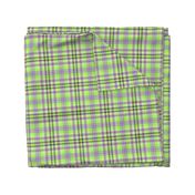 FNB2 - Lime Green and Purple Pastel Tartan  Plaid 