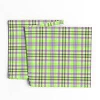 FNB2 - Lime Green and Purple Pastel Tartan  Plaid 