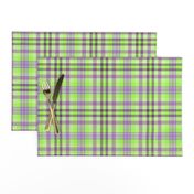 FNB2 - Lime Green and Purple Pastel Tartan  Plaid 