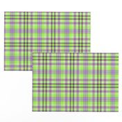 FNB2 - Lime Green and Purple Pastel Tartan  Plaid 