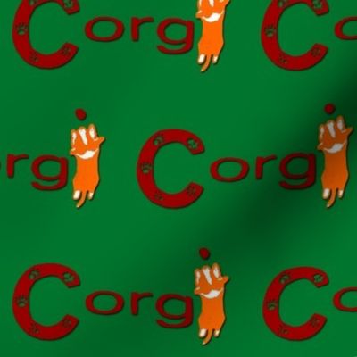 Cardigan Welsh Corgi sploot name block - Christmas