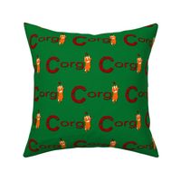 Cardigan Welsh Corgi sploot name block - Christmas