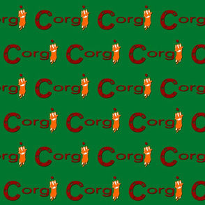 Cardigan Welsh Corgi sploot name block - Christmas