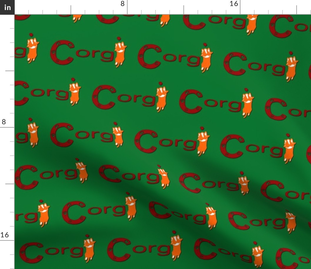 Cardigan Welsh Corgi sploot name block - Christmas