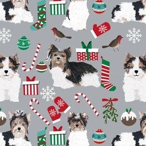 biewer terrier christmas dogs fabric cute christmas dog design best christmas fabrics 