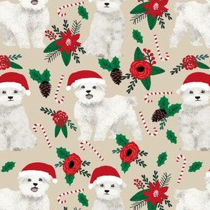 maltese poinsettia dogs fabric cute dog design best dogs fabric cute poinsettias fabric christmas xmas fabric