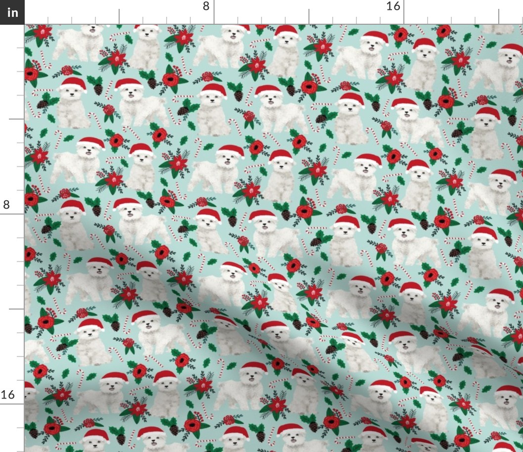 maltese christmas poinsettia fabric cute christmas dogs fabric xmas holiday dog fabric cute maltese toy breeds fabric