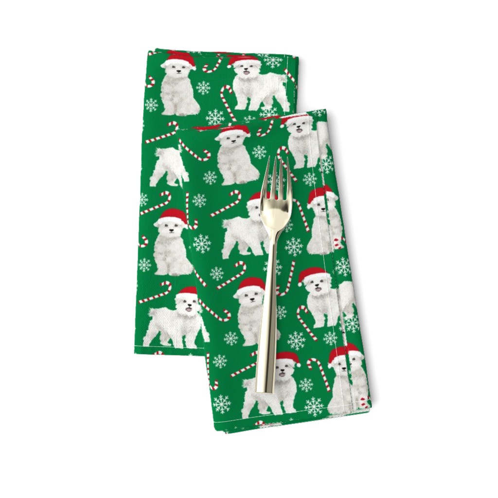 maltese dogs snowflakes and peppermint fabric red and green christmas fabrics cute xmas holiday dogs