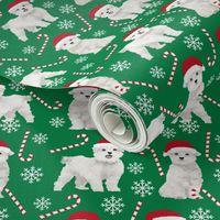 maltese dogs snowflakes and peppermint fabric red and green christmas fabrics cute xmas holiday dogs