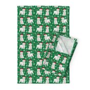 maltese dogs snowflakes and peppermint fabric red and green christmas fabrics cute xmas holiday dogs