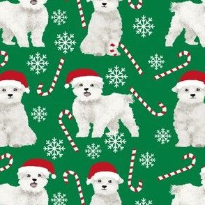 maltese dogs snowflakes and peppermint fabric red and green christmas fabrics cute xmas holiday dogs