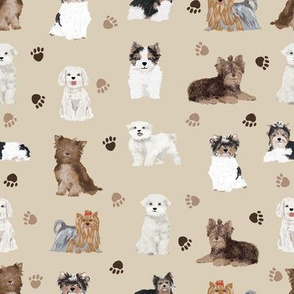 chocolate yorkies, maltese, biewer terriers cute dogs fabric cute dog design