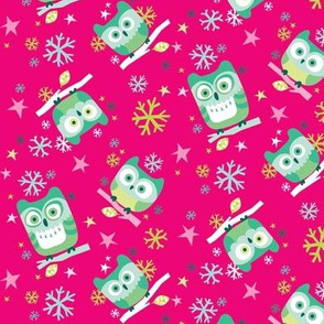 Hootin' Holidays in Small Pink