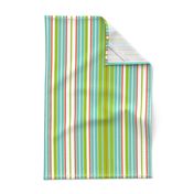 Chili Pepper Stripes, turquoise, green, coral, white