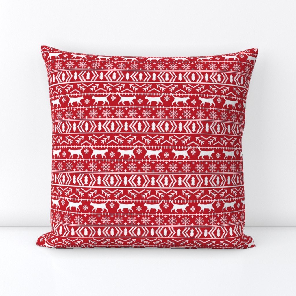 christmas cat fair isle fabric red christmas fabric sweater fabric cute sweater fabrics christmas reds xmas holiday design