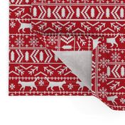 christmas cat fair isle fabric red christmas fabric sweater fabric cute sweater fabrics christmas reds xmas holiday design