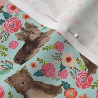 chocolate yorkie fabric cute chocolate yorkshire terrier florals vintage style floral fabric cute christmas fabrics