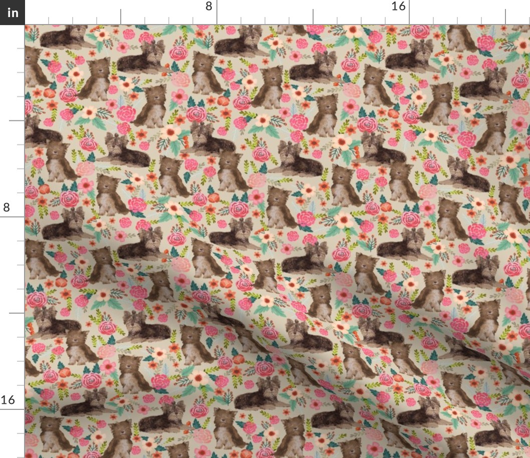 chocolate yorkie florals fabric christmas xmas holiday fabrics cute florals fabric holiday designs vintage fabrics