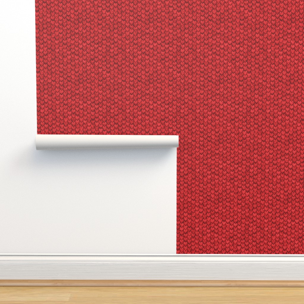 Red Dragon Skin Wallpaper | Spoonflower