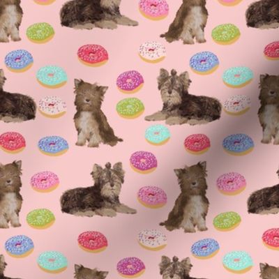 chocolate yorkie fabric cute xmas pink fabric donuts fabric cute donut design holiday christmas fabrics