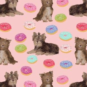 chocolate yorkie fabric cute xmas pink fabric donuts fabric cute donut design holiday christmas fabrics