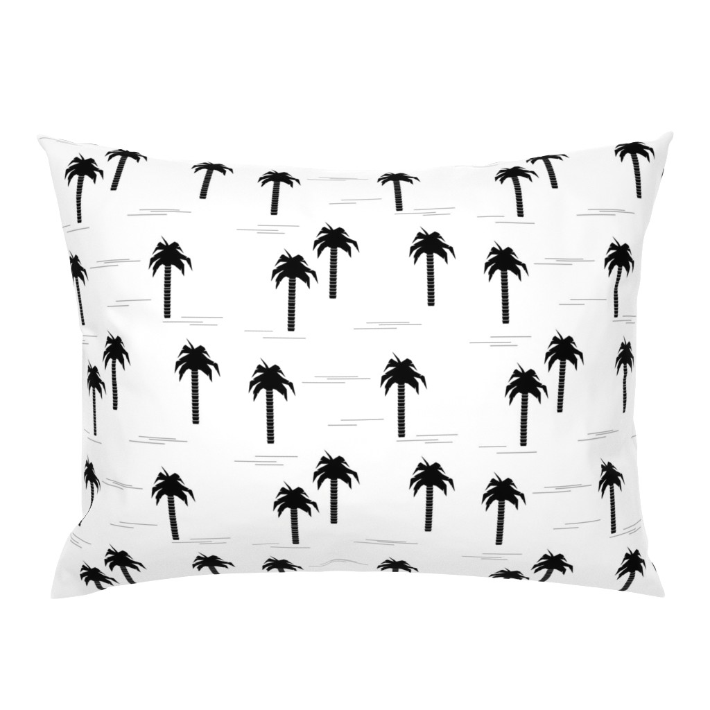 Palm tree - black and white monochrome palm tree geometric tropical