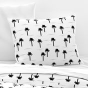 Palm tree - black and white monochrome palm tree geometric tropical