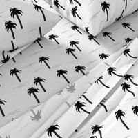 Palm tree - black and white monochrome palm tree geometric tropical